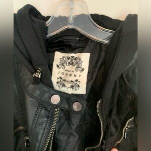 Pleather Jacket, removable hood